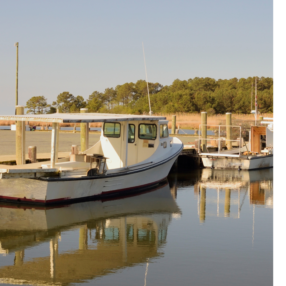 Fishing boat sitting at the dock of the Chesapeake Bay