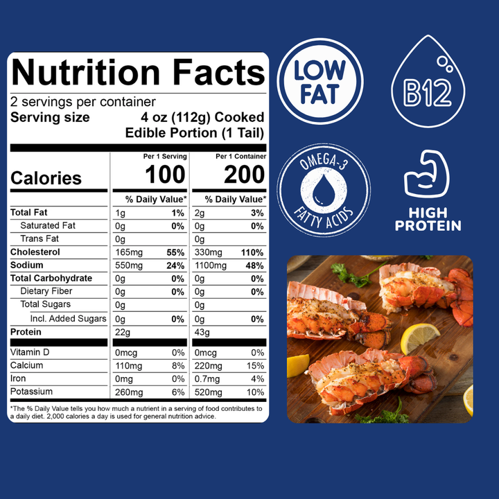 Buy 6 Maine 5-6 oz Lobster Tails, Get 6 FREE