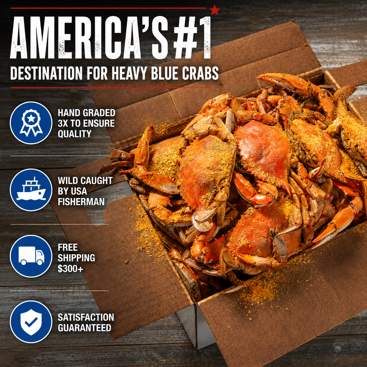 Heavy Male Blue Crabs
